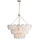 Cascada 13 Light 31.75 inch Aegean Silver Pendant Ceiling Light in Cirrus Cloud Glass, 3 Tier