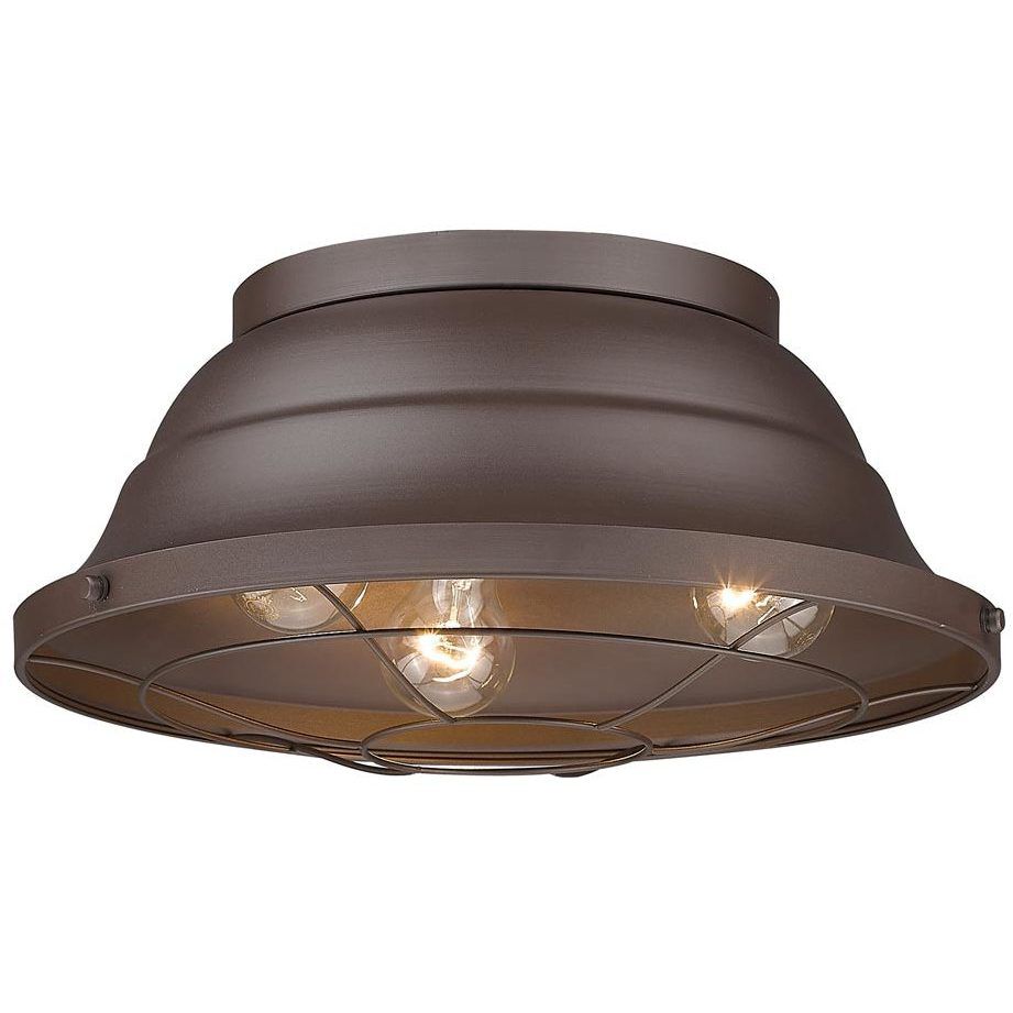 Bartlett 3 Light 7.75 inch Textured Bronze Outdoor Ceiling