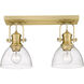 Yep Hines Vanity Wall Light in Seeded Glass, Brushed Champagne Brass