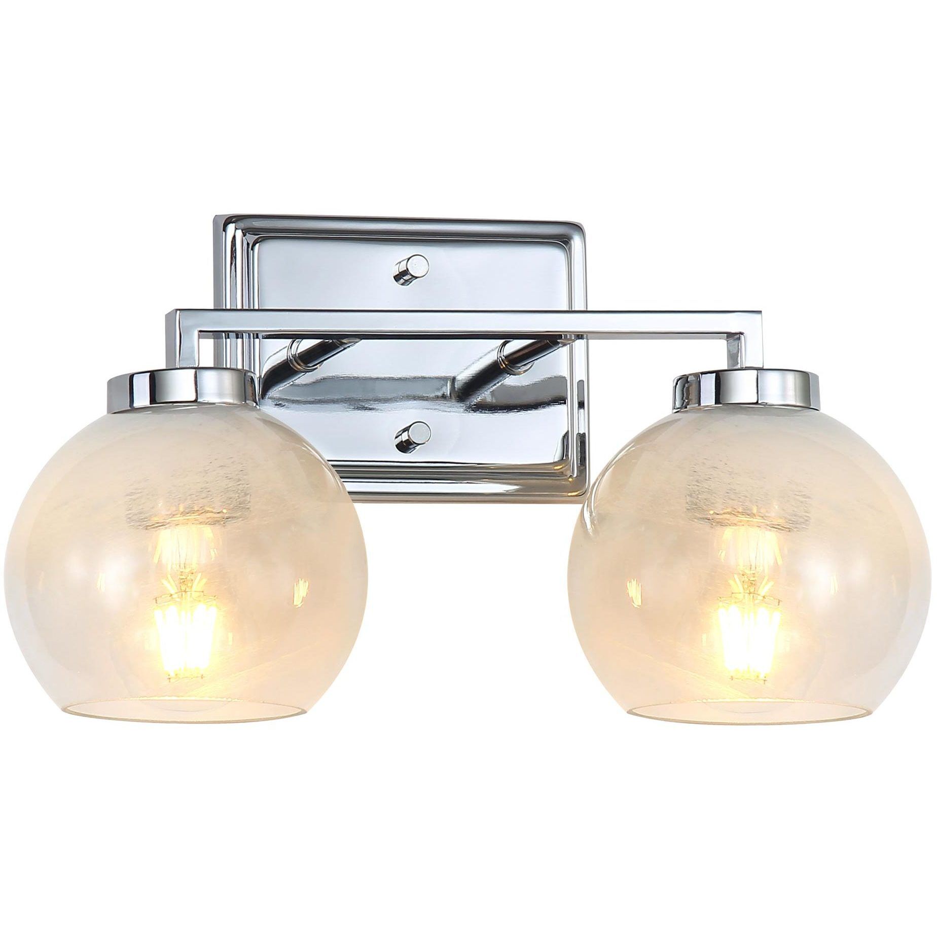Yep Elliott Vanity Wall Light in Chrome, Clear Glass