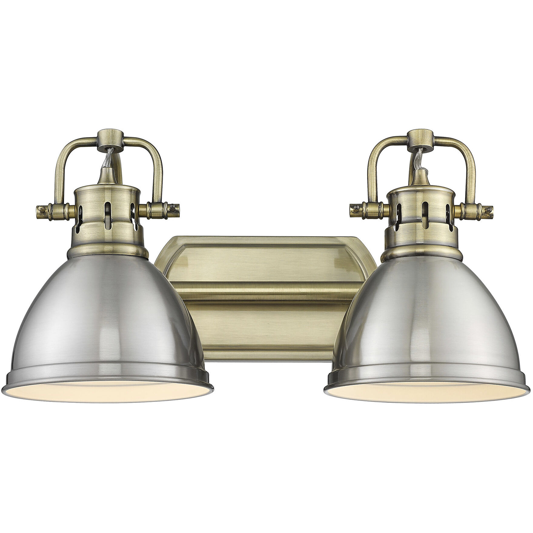 Yep Duncan Vanity Wall Light in Aged Brass, Pewter
