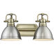 Yep Duncan Vanity Wall Light in Aged Brass, Pewter