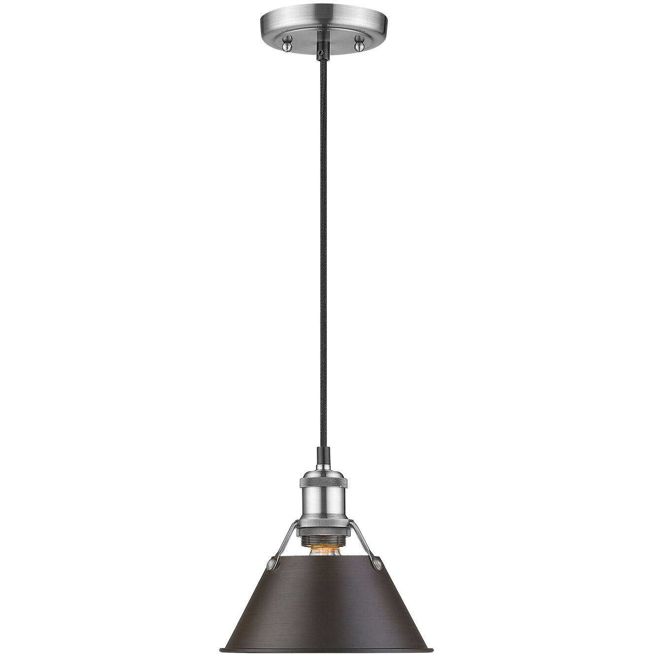 Yep Orwell Pendant Ceiling Light in Pewter, Rubbed Bronze, Small