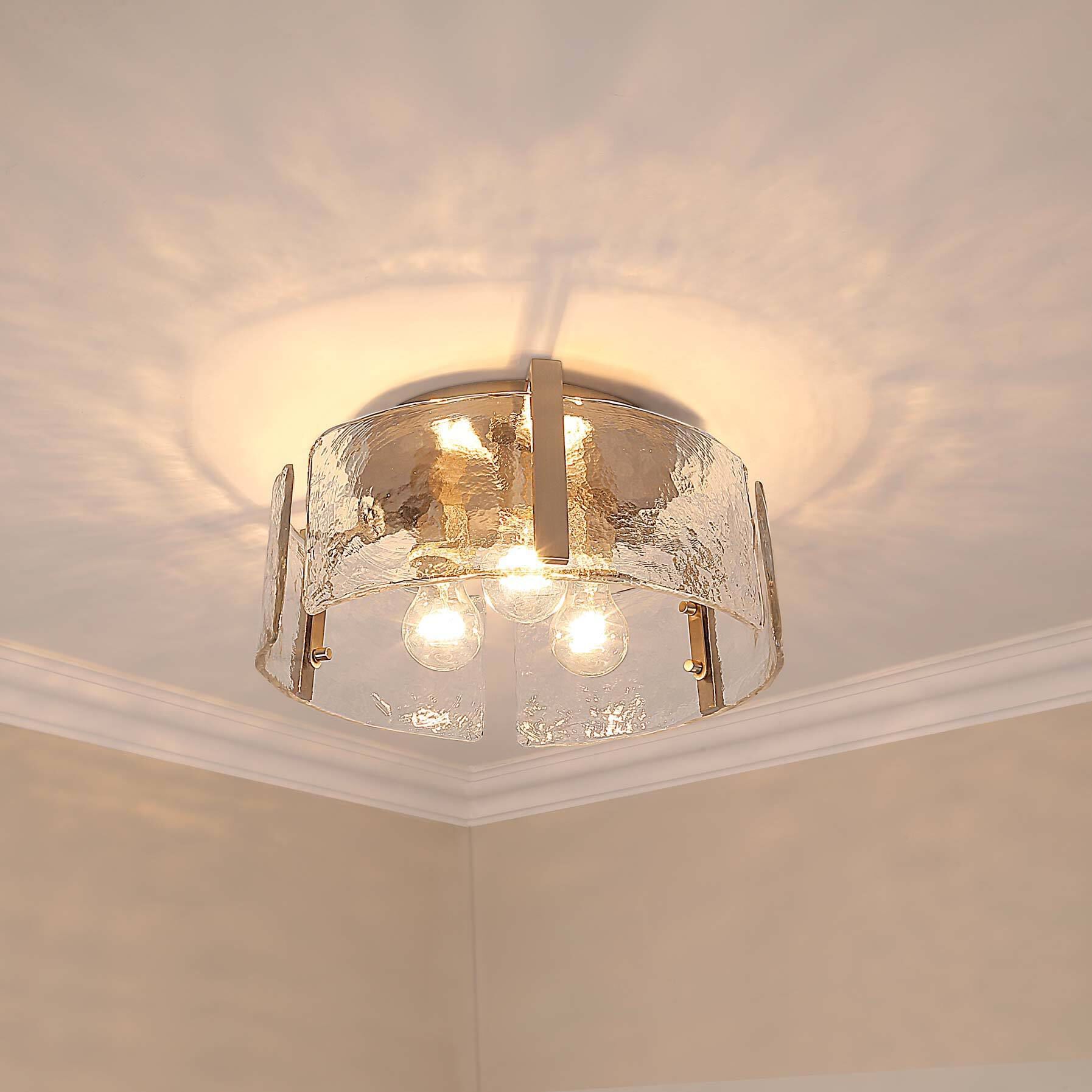 Aenon 3 Light 15 inch Pewter Flush Mount Ceiling Light