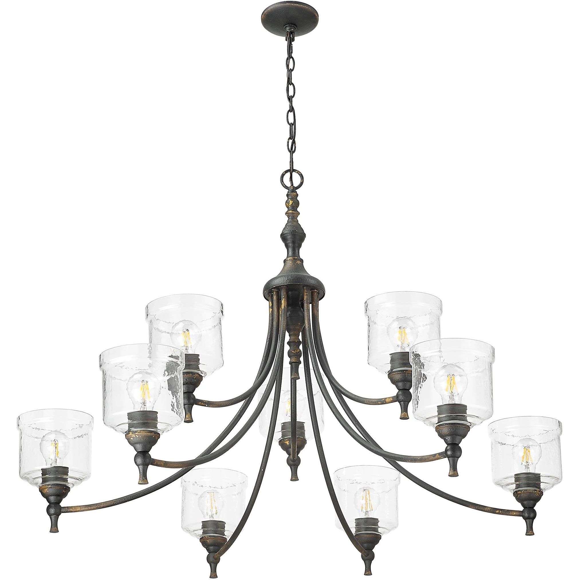 Keating 44 inch 60.00 watt Antique Black Iron Chandelier Ceiling Light