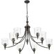 Keating 9 Light 44 inch Antique Black Iron Chandelier Ceiling Light