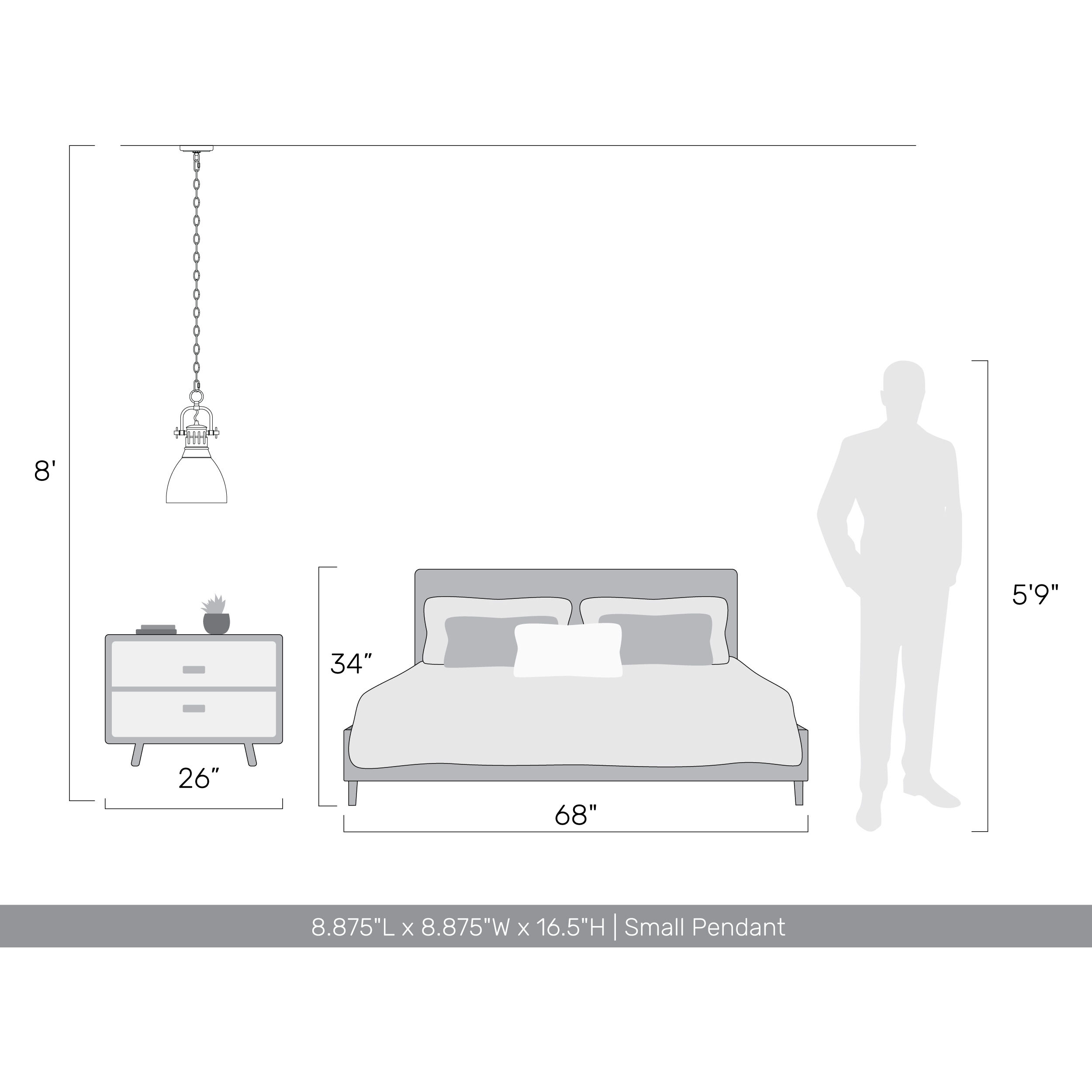 Yep Duncan Pendant Ceiling Light in Chrome, Small