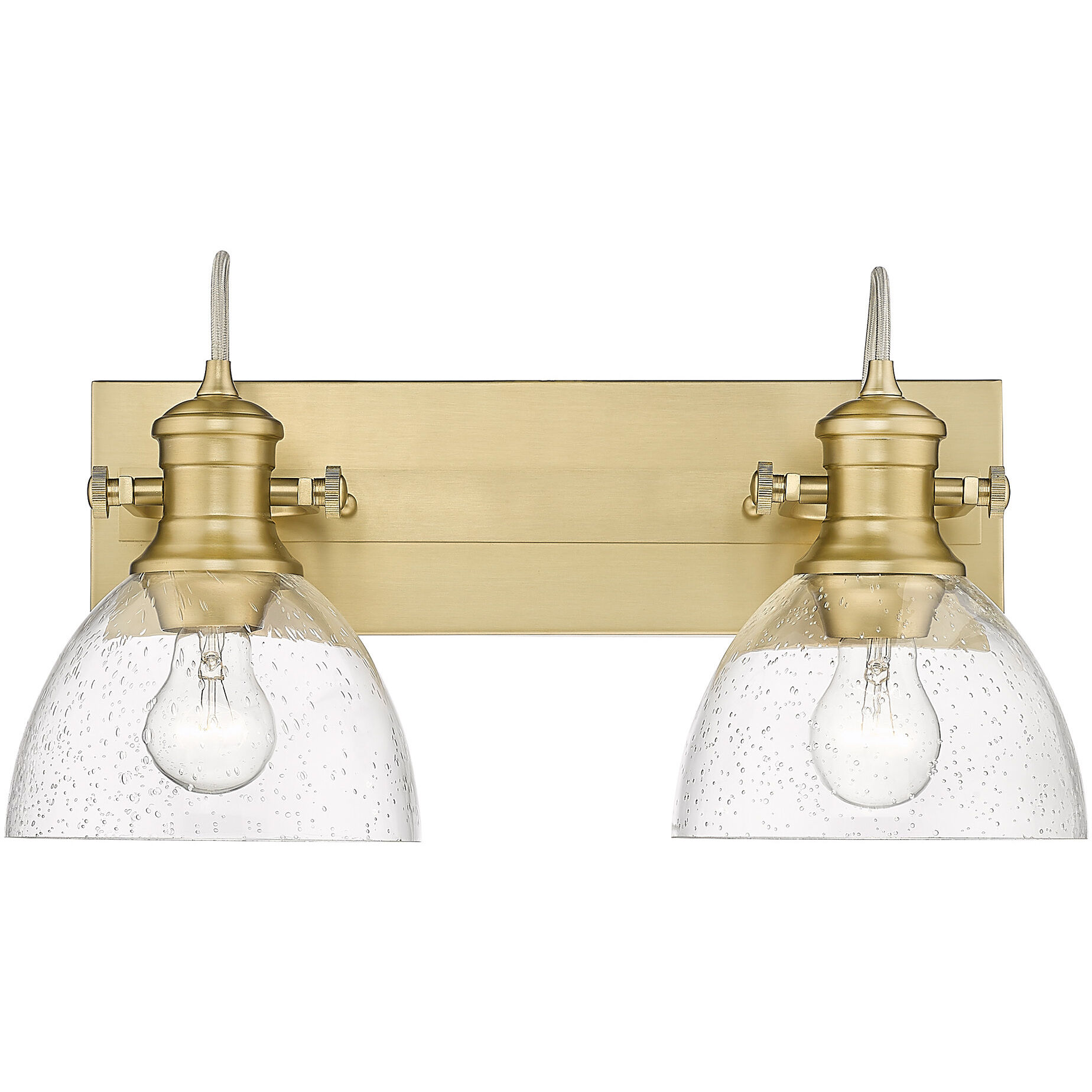 Yep Hines Vanity Wall Light in Seeded Glass, Brushed Champagne Brass