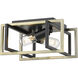 Tribeca 2 Light 11.5 inch Matte Black/Aged Brass Flush Mount Ceiling Light, Damp