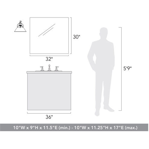 Orwell 1 Light 10 inch Pewter Articulating Wall Sconce Wall Light in Navy, Adjustable