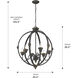 Jules 25.5 inch 60.00 watt Antique Black Iron Chandelier Ceiling Light