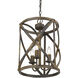 Alcott Pendant Ceiling Light in Antique Black Iron, Caged
