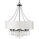 Echelon 5 Light 26 inch Matte Black Chandelier Ceiling Light in Bridal Veil