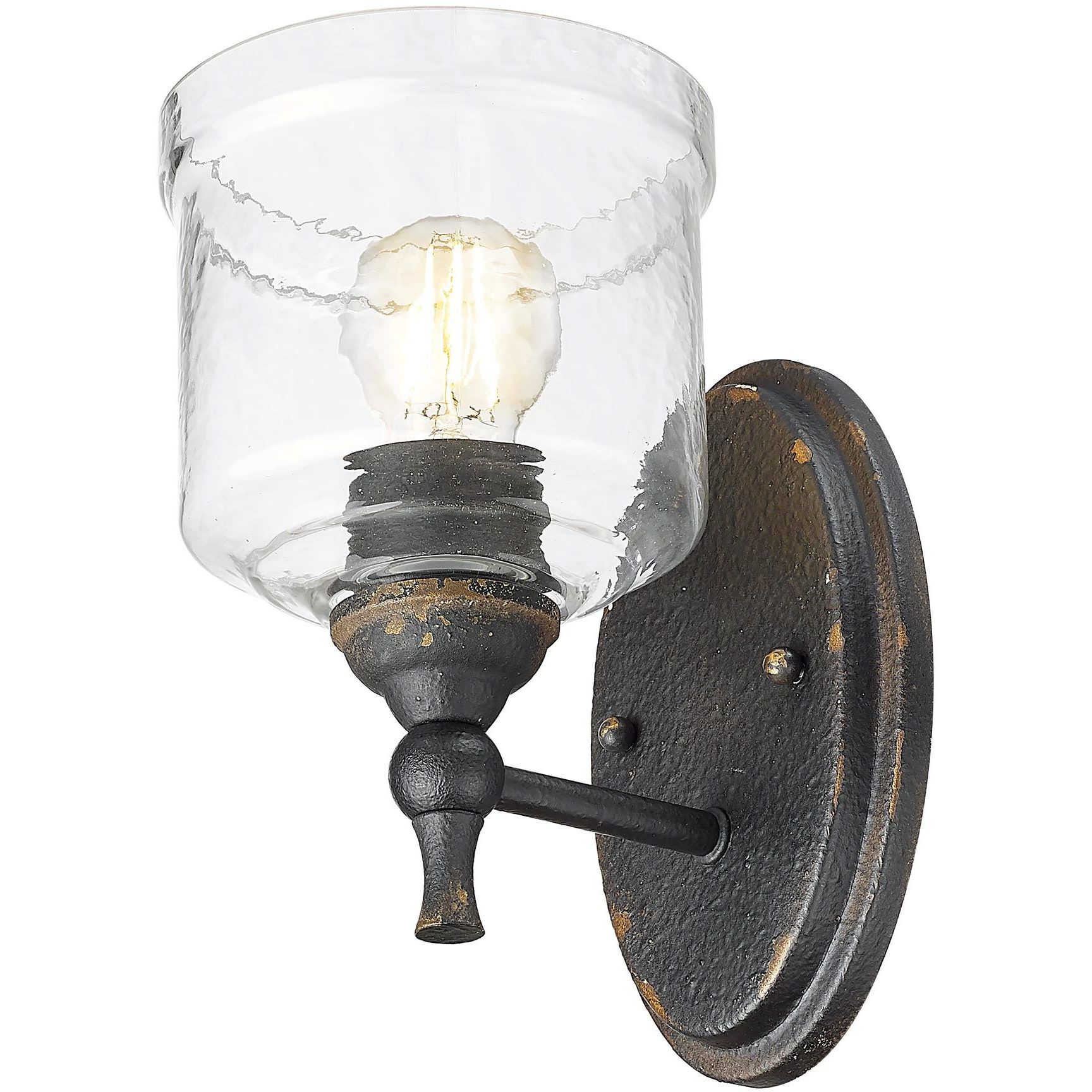 Keating 1 Light 5.88 inch Antique Black Iron Wall Sconce Wall Light