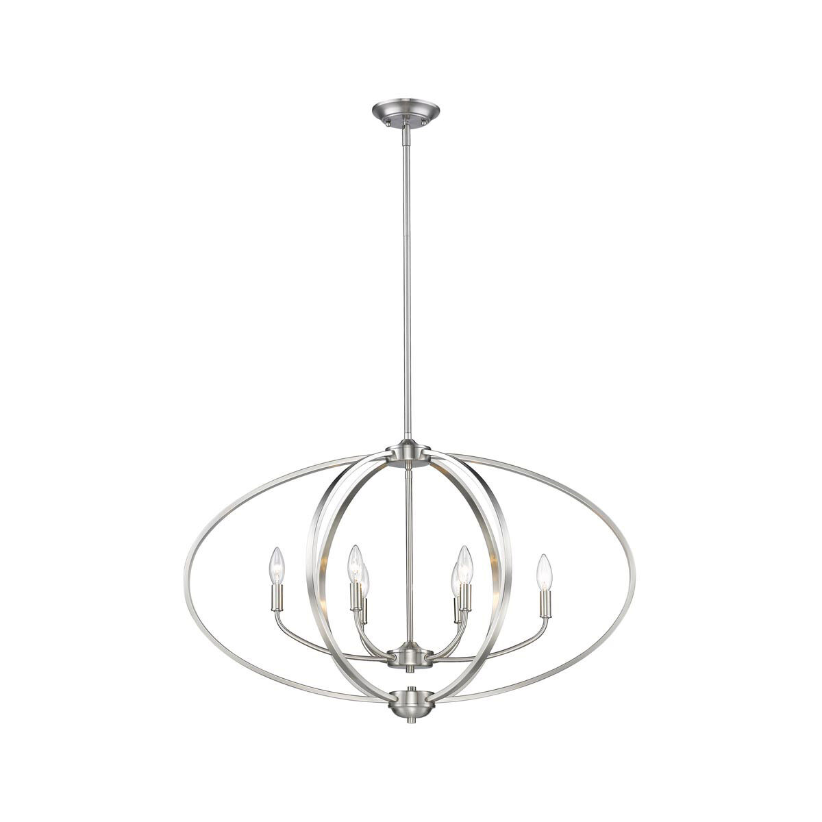 Colson 6 Light 35 inch Pewter Linear Pendant Ceiling Light in No Shade