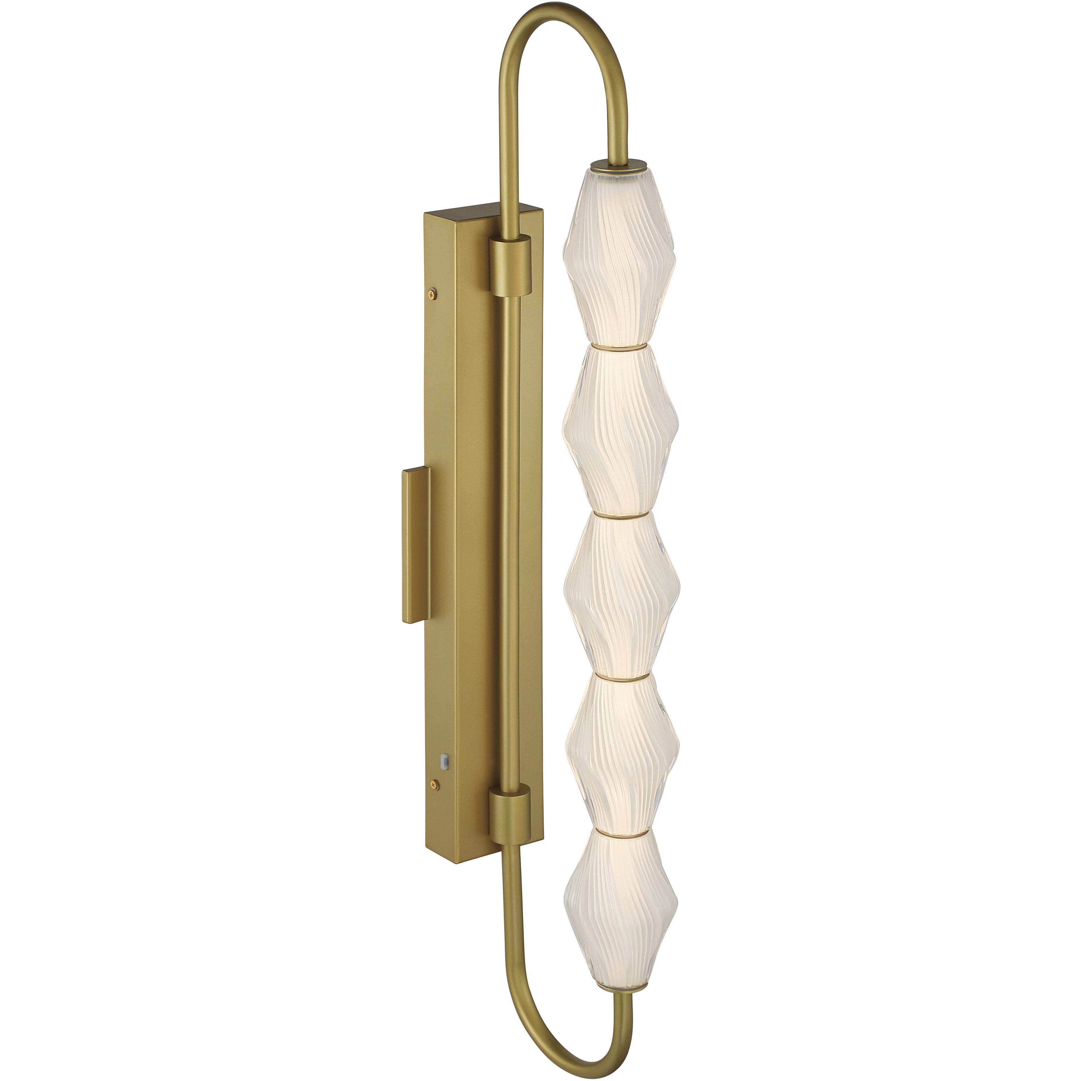 Geode 5 Light 31.75 inch Satin Brushed Gold Outdoor Wall Light