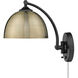 Rey 1 Light 8 inch Matte Black Articulating Wall Sconce Wall Light in Aged Brass, Adjustable