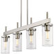 Winslett 4 Light 35 inch Pewter Linear Pendant Ceiling Light