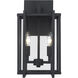 Tribeca 2 Light 16 inch Natural Black Outdoor Wall Mount in Clear Glass