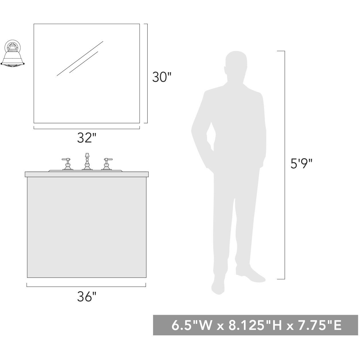 Bartlett Vanity Wall Light in French White