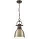 Yep Duncan 1 Light 8.88 inch Rubbed Bronze Pendant Ceiling Light in Aged Brass