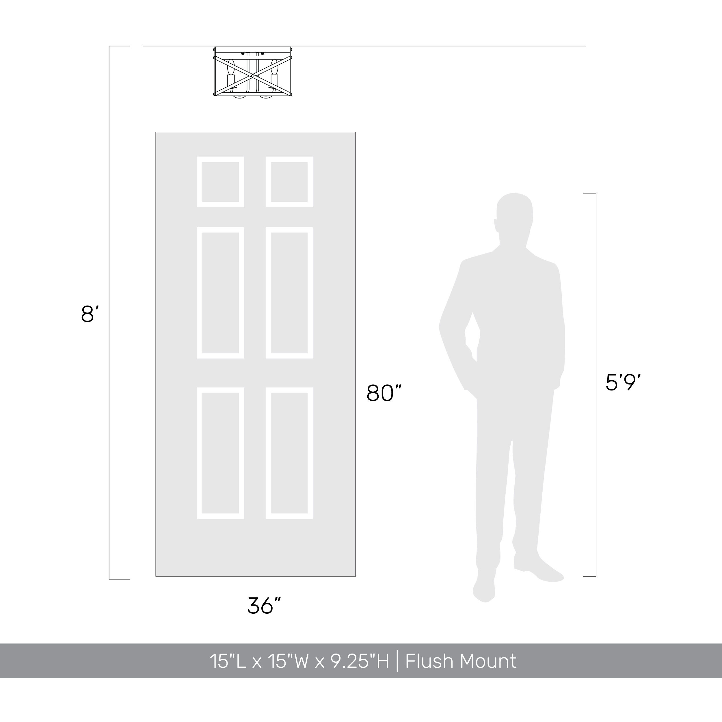 Alcott 3 Light 15 inch Antique Black Iron Flush Mount Ceiling Light