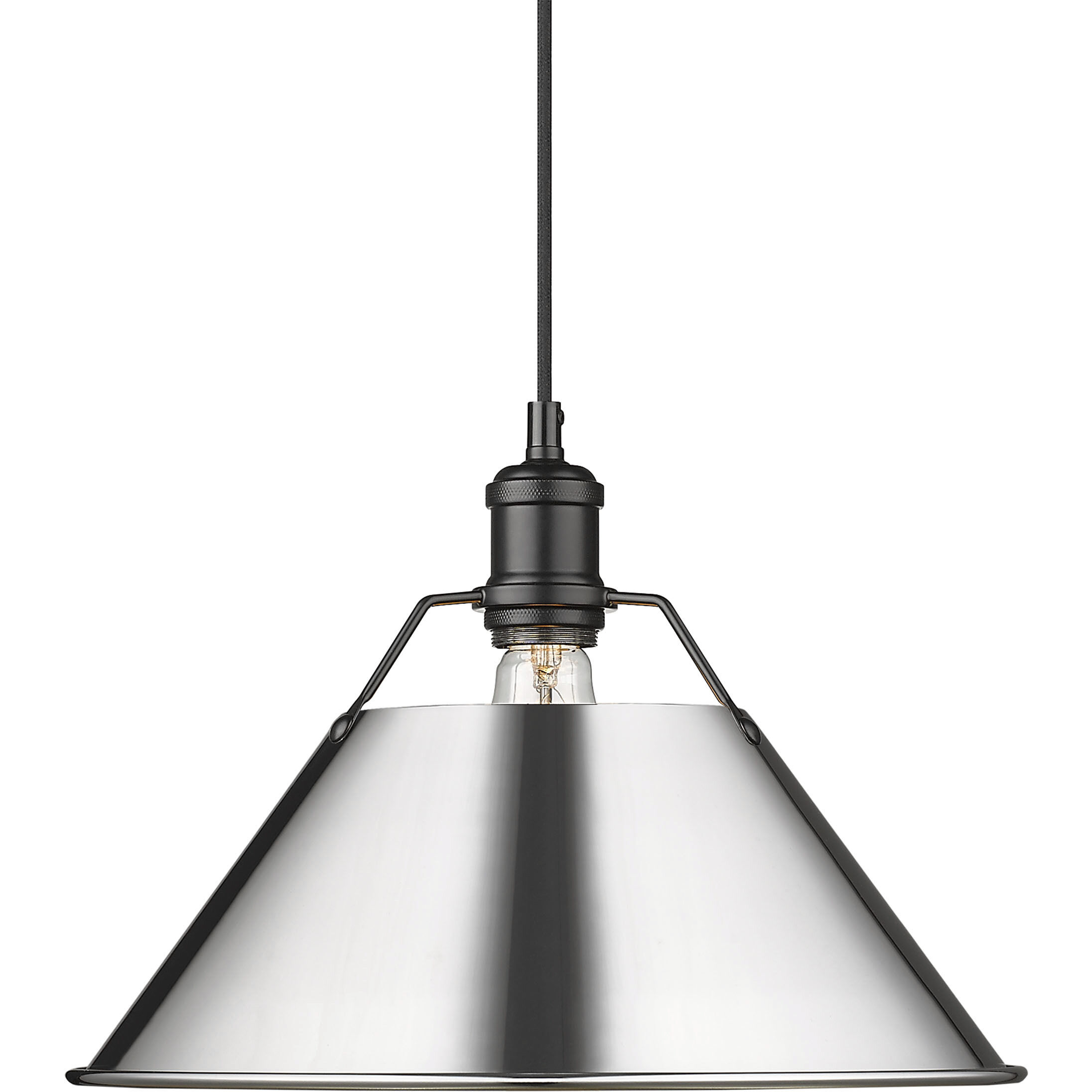 Yep Orwell 1 Light 14 inch Matte Black Pendant Ceiling Light in Chrome, Large