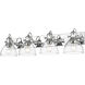Hines 4 Light 34.5 inch Chrome Bath Vanity Light Wall Light in Seeded Glass