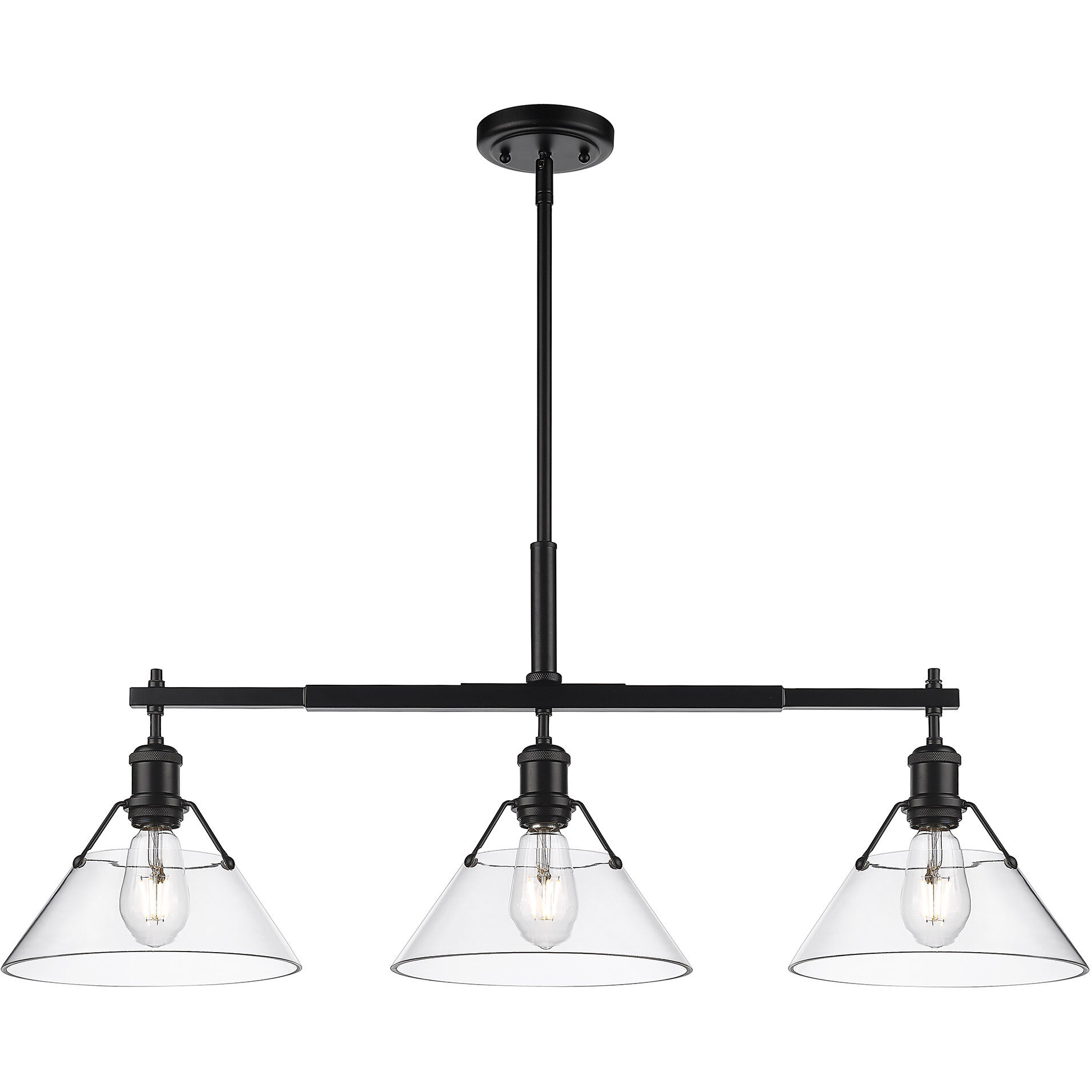 Yep Orwell Island Light Ceiling Light in Matte Black, Clear Glass