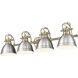 Duncan 4 Light 33.5 inch Aged Brass Bath Vanity Light Wall Light in Pewter