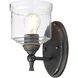 Keating Wall Sconce Wall Light in Antique Black Iron
