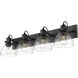 Hines 4 Light 35 inch Matte Black Bath Vanity Wall Light in Seeded Glass