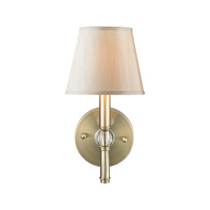 Waverly 1 Light 6 inch Aged Brass Wall Sconce Wall Light in Silken Parchment