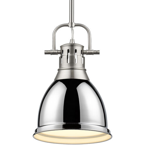 Duncan 1 Light 8.88 inch Pewter Pendant Ceiling Light in Chrome, Small