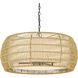 Everly 27.13 inch 60.00 watt Matte Black Chandelier Ceiling Light in Natural Rattan