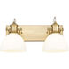 Yep Hines Vanity Wall Light in Opal Glass, Brushed Champagne Brass