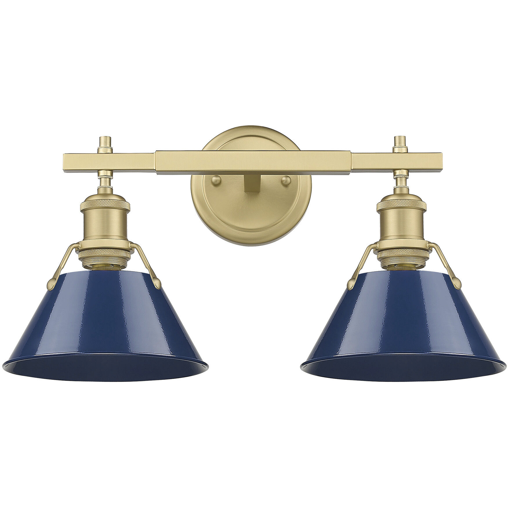 Yep Orwell Vanity Wall Light in Navy, Brushed Champagne Brass