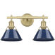 Yep Orwell Vanity Wall Light in Navy, Brushed Champagne Brass