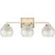 Elliott 3 Light 24.5 inch Brushed Champagne Bronze Vanity Light Wall Light in Alabaster
