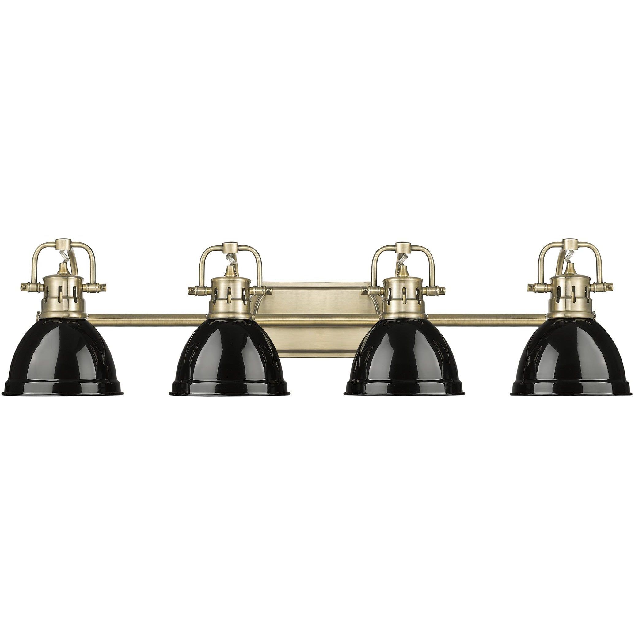 Yep Duncan Vanity Wall Light in Aged Brass, Black
