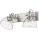 Hines 2 Light 18 inch Pewter Bath Vanity Wall Light in Seeded Glass