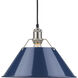 Yep Orwell 1 Light 14 inch Pewter Pendant Ceiling Light in Navy, Large