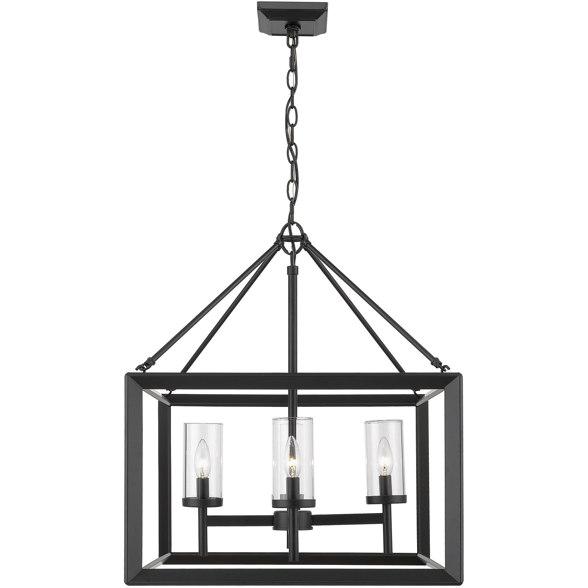 Smyth 21 inch 60.00 watt Matte Black Chandelier Ceiling Light in Clear Glass