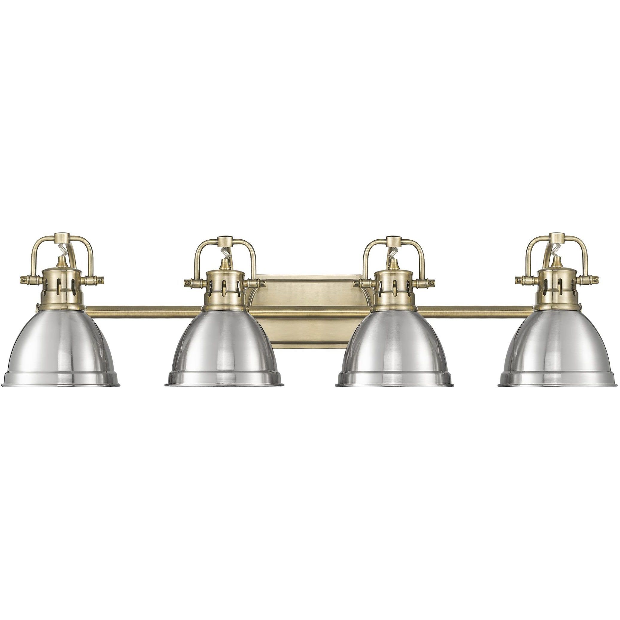 Yep Duncan Vanity Wall Light in Aged Brass, Pewter