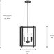 Tribeca Pendant Ceiling Light in Matte Black, Mini