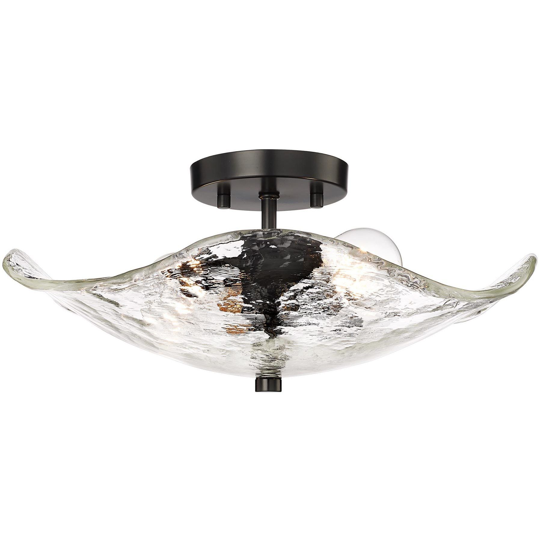 Samara 2 Light 15.38 inch Matte Black Semi-Flush Mount Ceiling Light