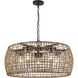 Piper 5 Light 27.5 inch Natural Black Outdoor Pendant