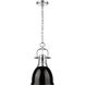 Yep Duncan Pendant Ceiling Light in Chrome, Black, Small