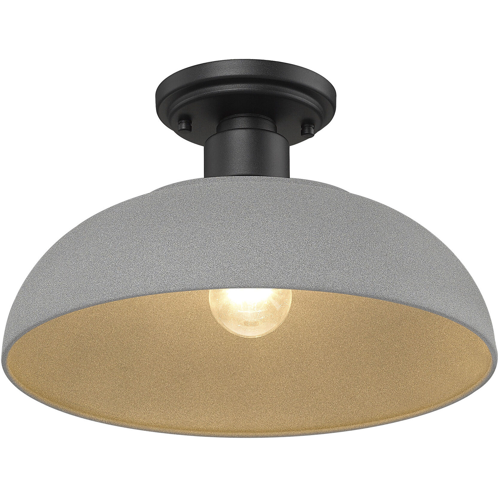 Yep Levitt 1 Light 8.25 inch Natural Black Outdoor Ceiling in Natural Gray
