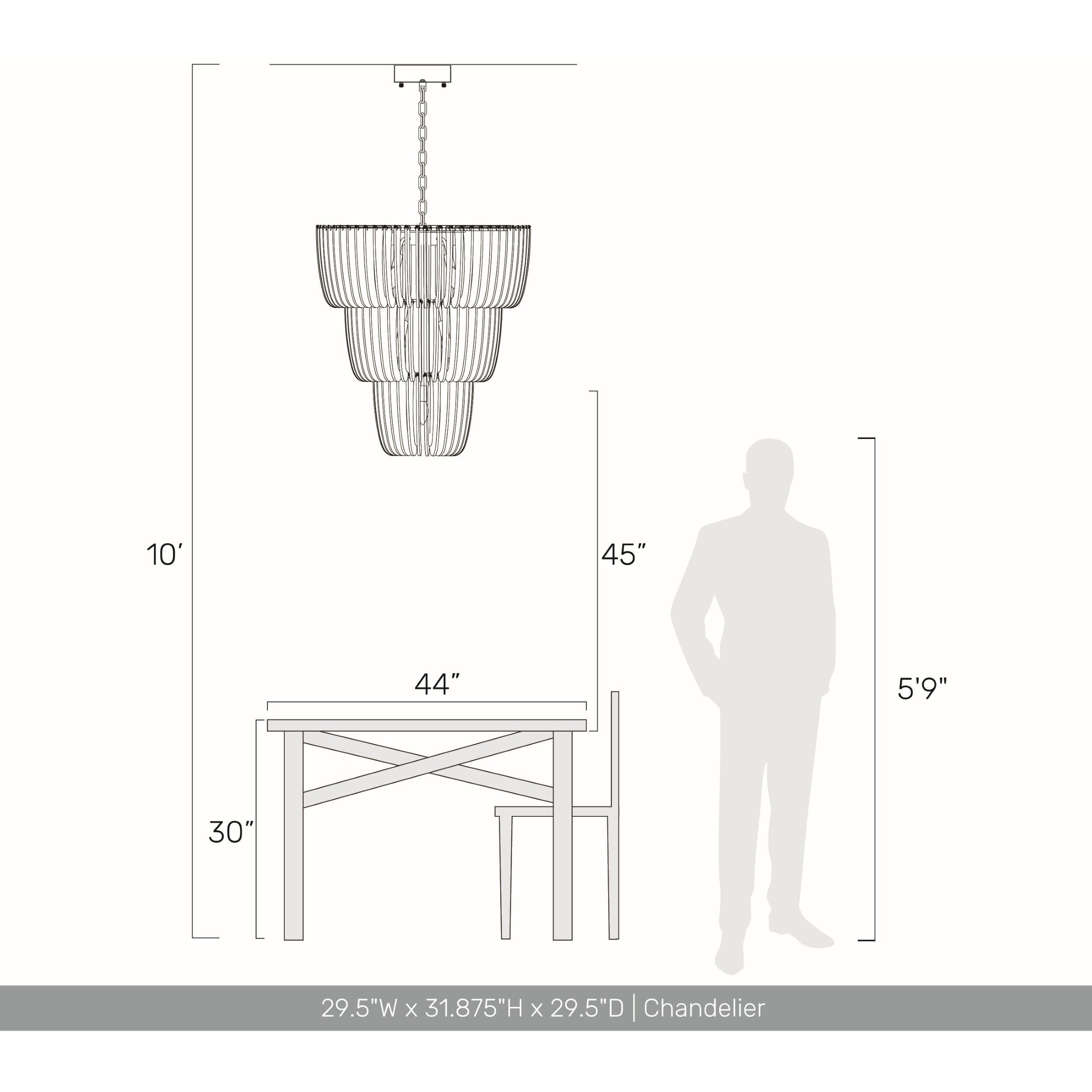 Ziva Shahi 29.5 inch 5.00 watt Titanium Gold Chandelier Ceiling Light, 3 Tier